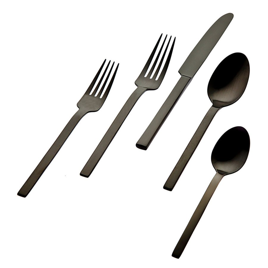 Flatware & Serveware Godinger | Atlas Matte Black 18/0 Stainless Steel 20 Piece Flatware Set, Service