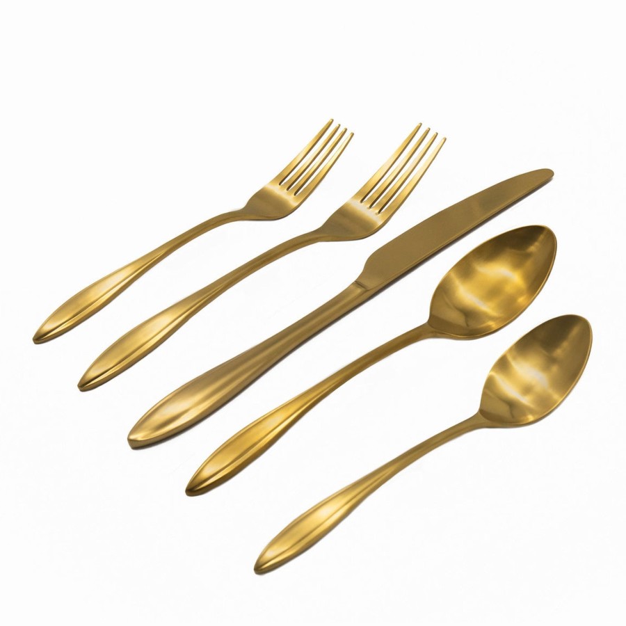 Flatware & Serveware Godinger | Unica Matte Gold 18/10 Stainless Steel 20 Piece Flatware Set, Service