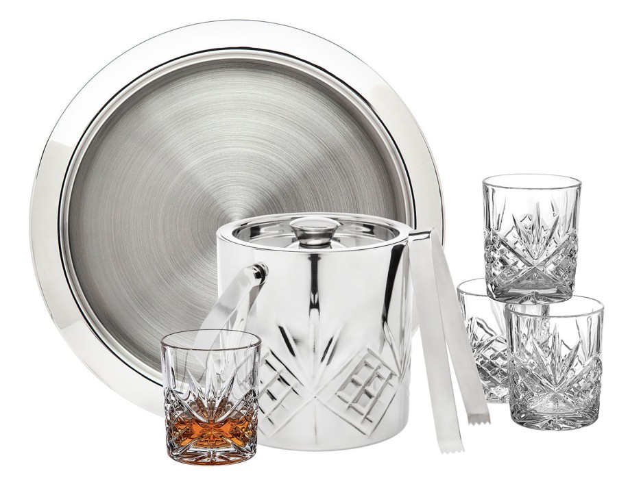 Glassware & Barware Godinger | Dublin Crystal Stainless Steel 8 Piece Bar Set