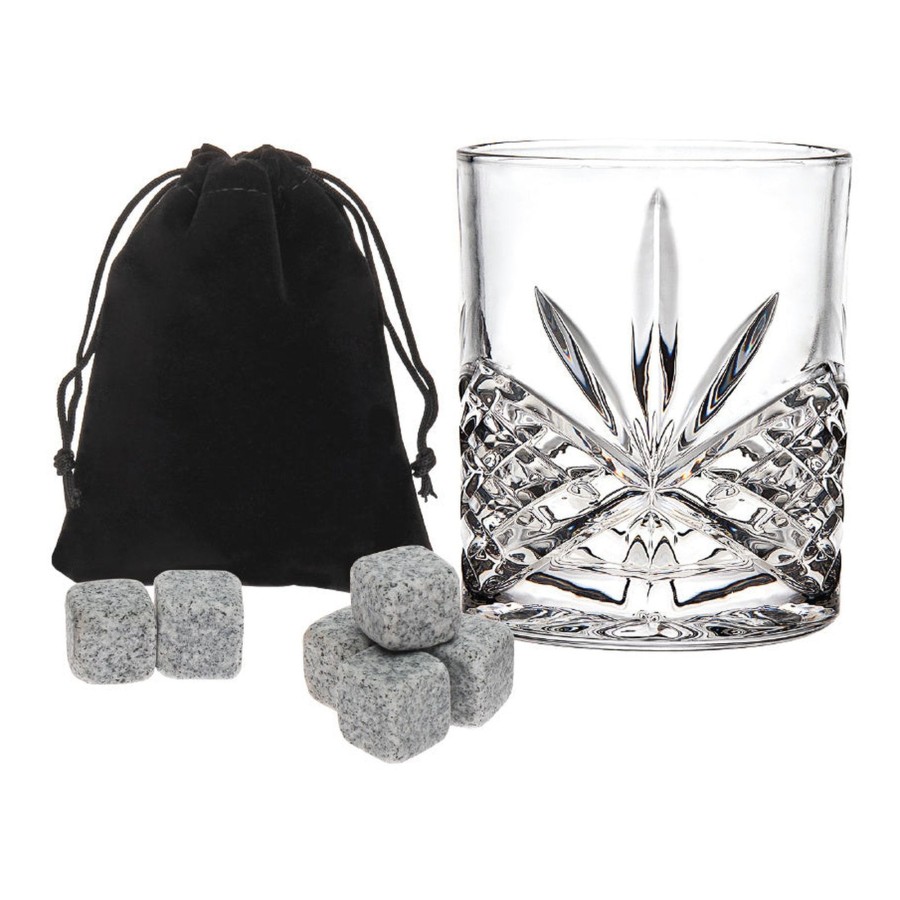 Glassware & Barware Godinger | Dublin Crystal Double Old Fashion & Whiskey Stone Set