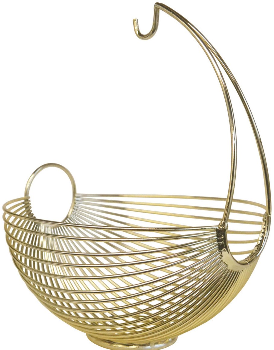 Kitchen Godinger | Strand Gold Fruit Bowl With Hanger