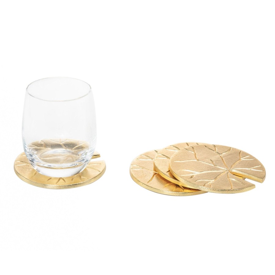 Glassware & Barware Godinger | Lily Pad Gold Coaster Set