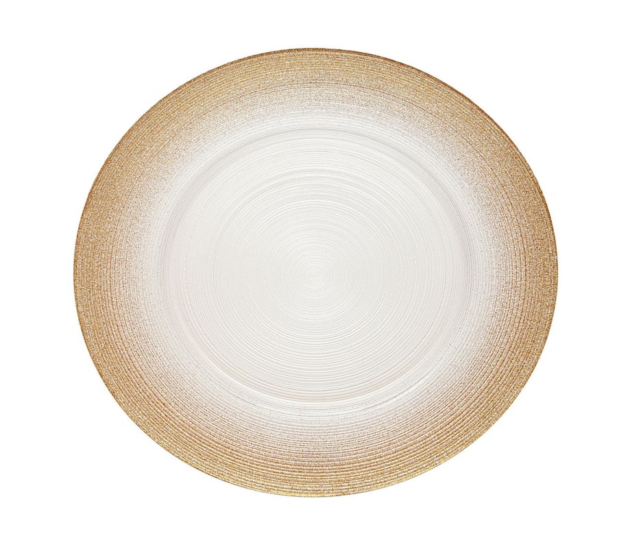 Dining Godinger | Crystal White & Champagne Charger Plate