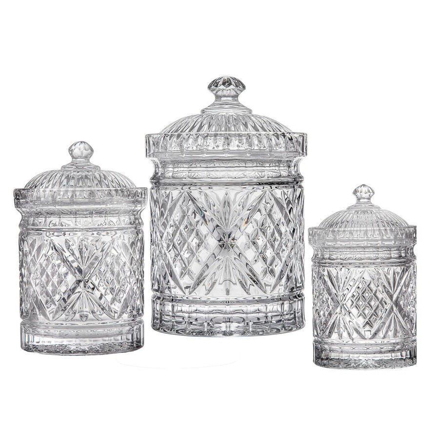 Kitchen Godinger | Dublin Crystal Canisters, Set Of 3