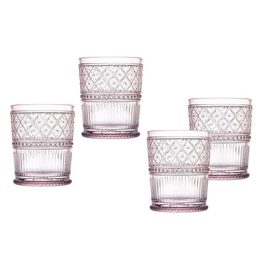 Glassware & Barware Godinger | Claro Pink Double Old Fashion, Set Of 4