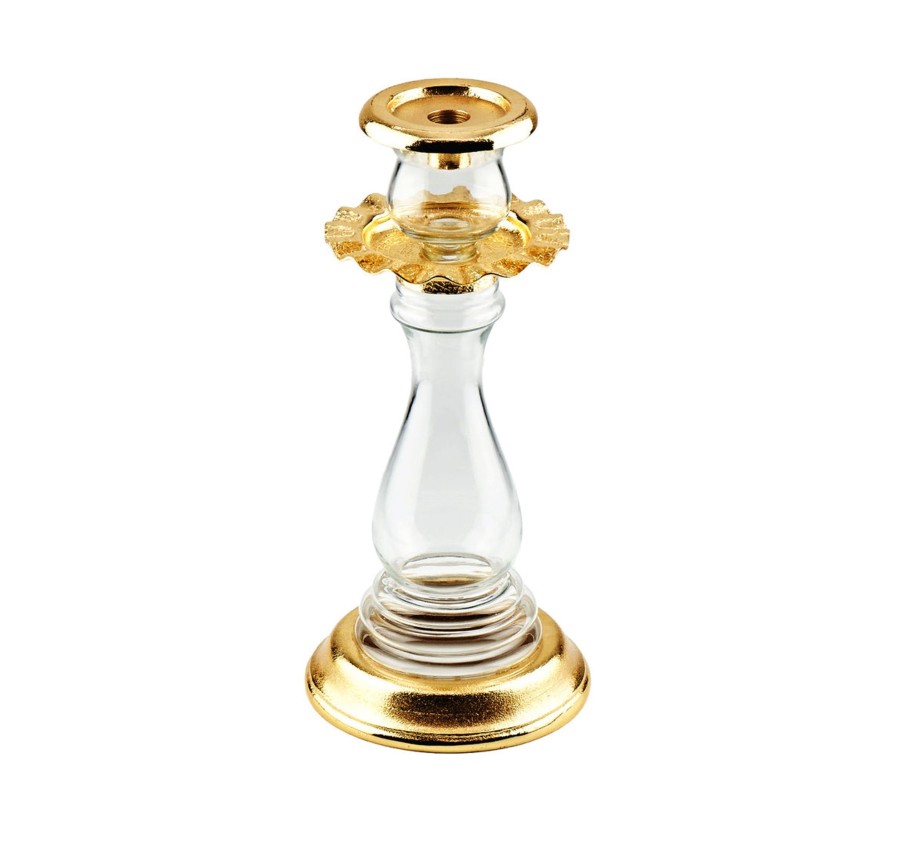 Decor Godinger | Ripple Gold Small Tapered Candleholder