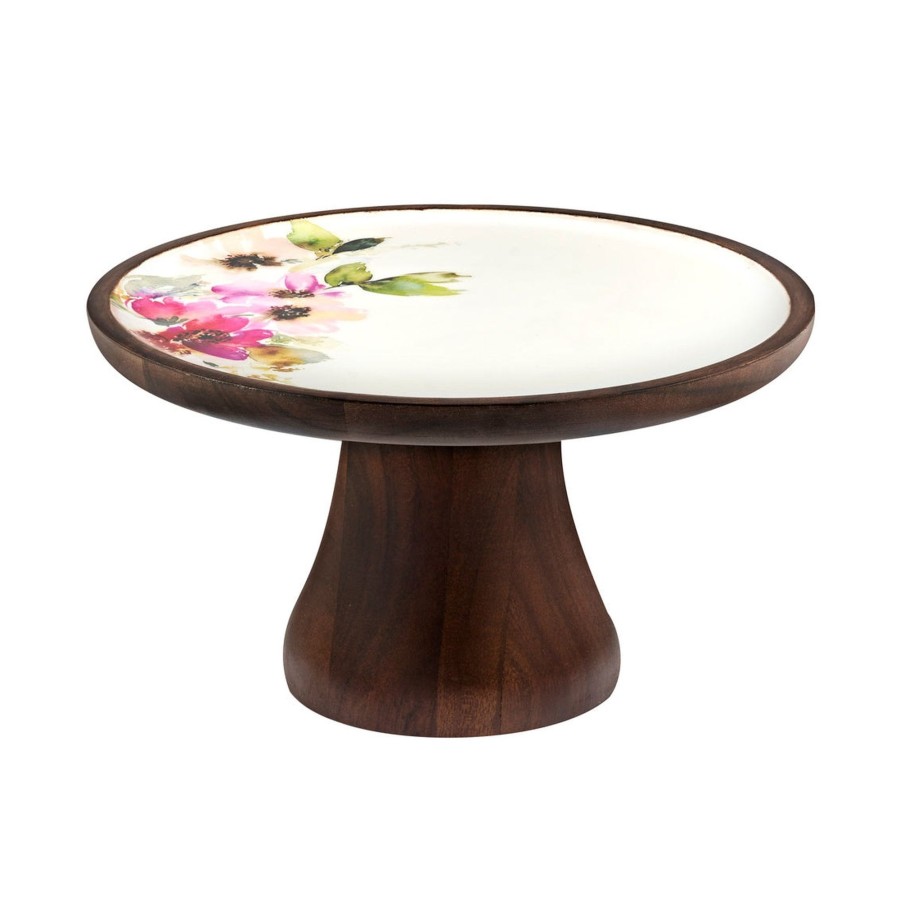 Kitchen Godinger | Claro Multi & Walnut Footed Cake Stand