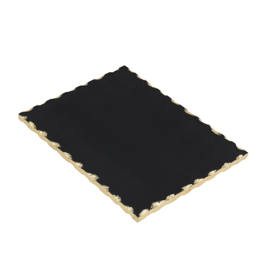 Kitchen Godinger | Lavi Black Marble Gold Organic Edge Serving Board