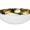 Kitchen Godinger | Munro White & Gold Hammered Serving Bowl