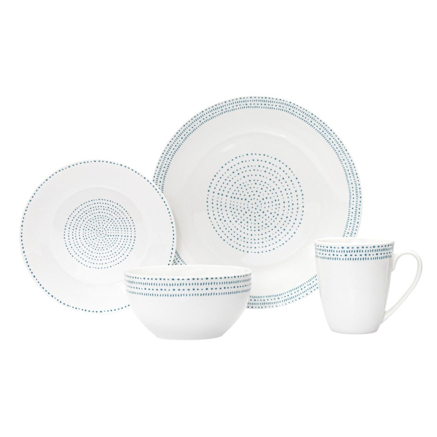 Dining Godinger | Staccata Porcelain 16 Piece Dinnerware Set, Service For 4