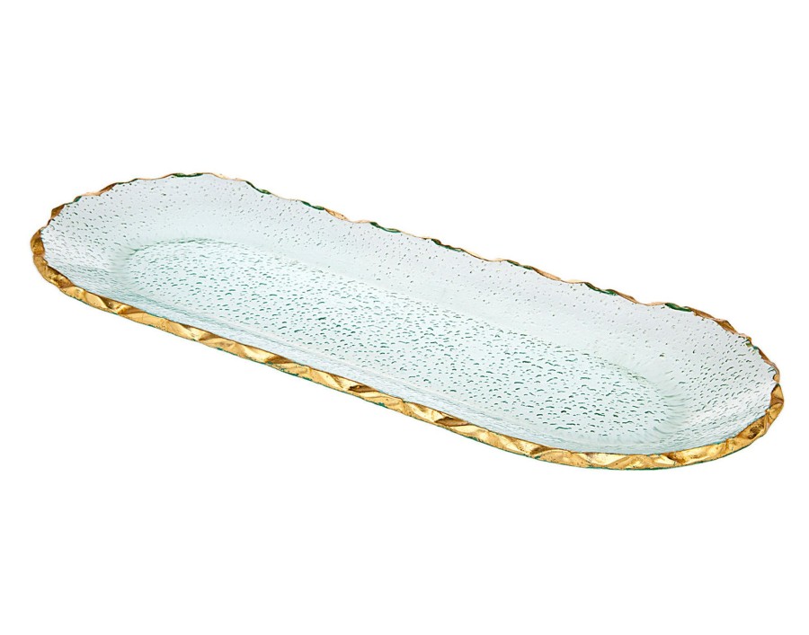 Kitchen Godinger | Harper Gold Edge Long Oval Serving Platter