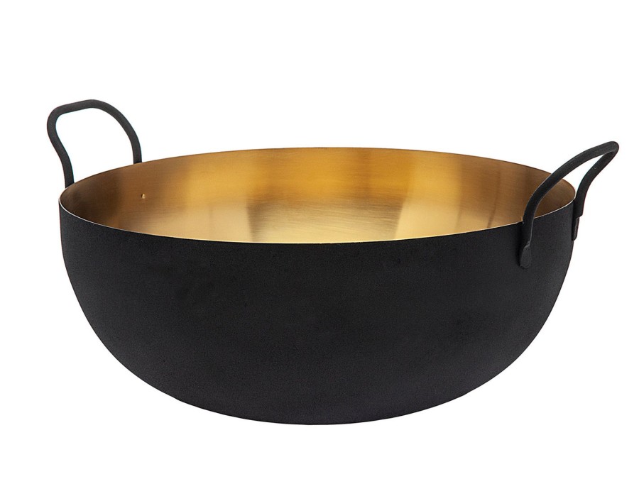 Kitchen Godinger | Encalmo Textured Black & Gold Salad Bowl