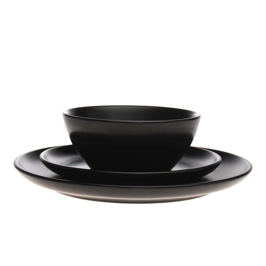 Dining Godinger | Noire Porcelain 16 Piece Dinnerware Set, Service For 4