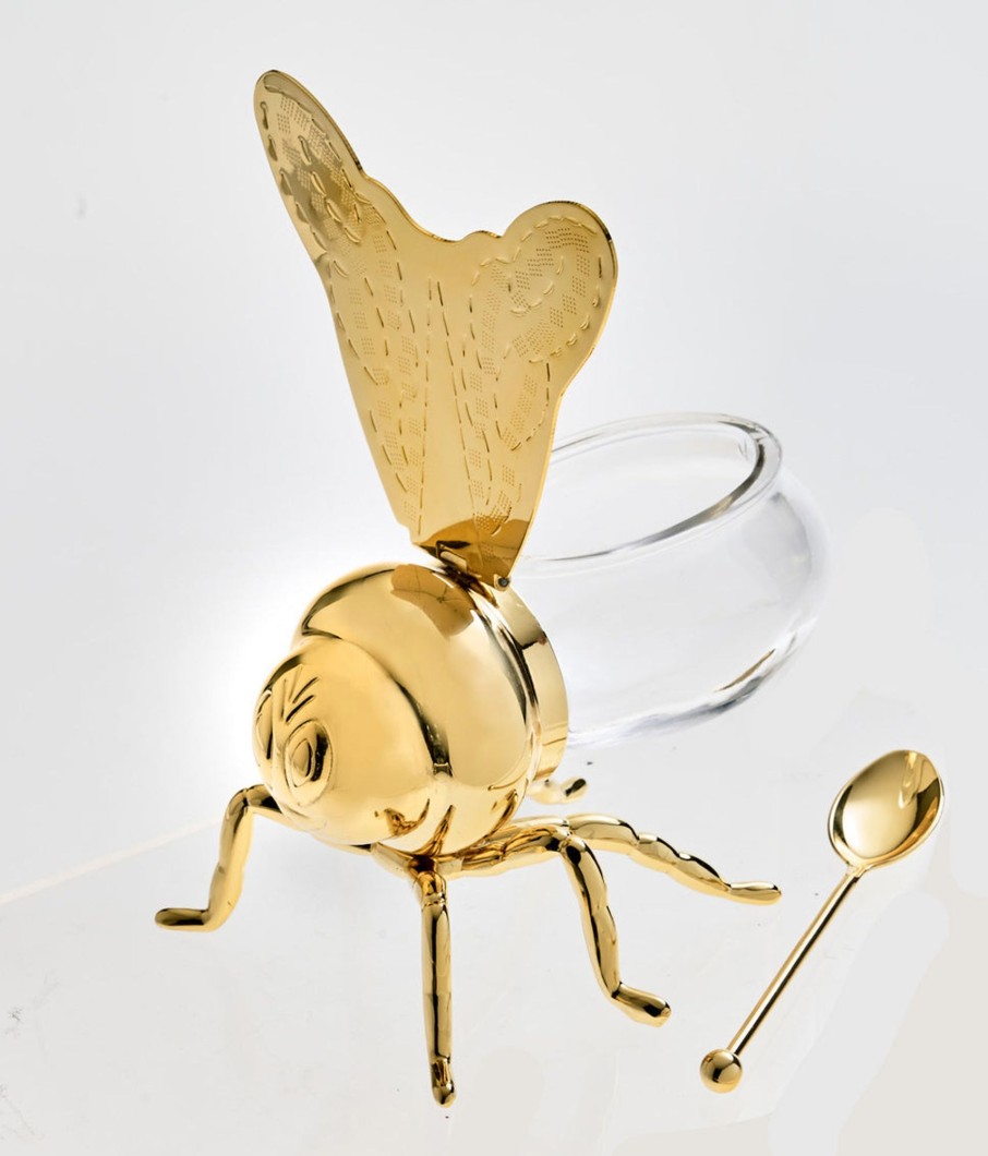 Kitchen Godinger | Bee Gold Honey Jar With Spoon