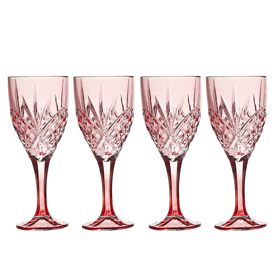 Glassware & Barware Godinger | Dublin Crystal Blush Goblet Glass, Set Of 4