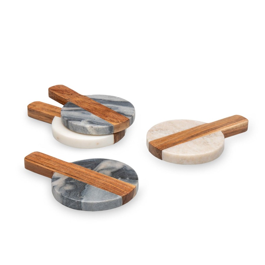 Glassware & Barware Godinger | Marble & Wood Paddleboard Coaster Set