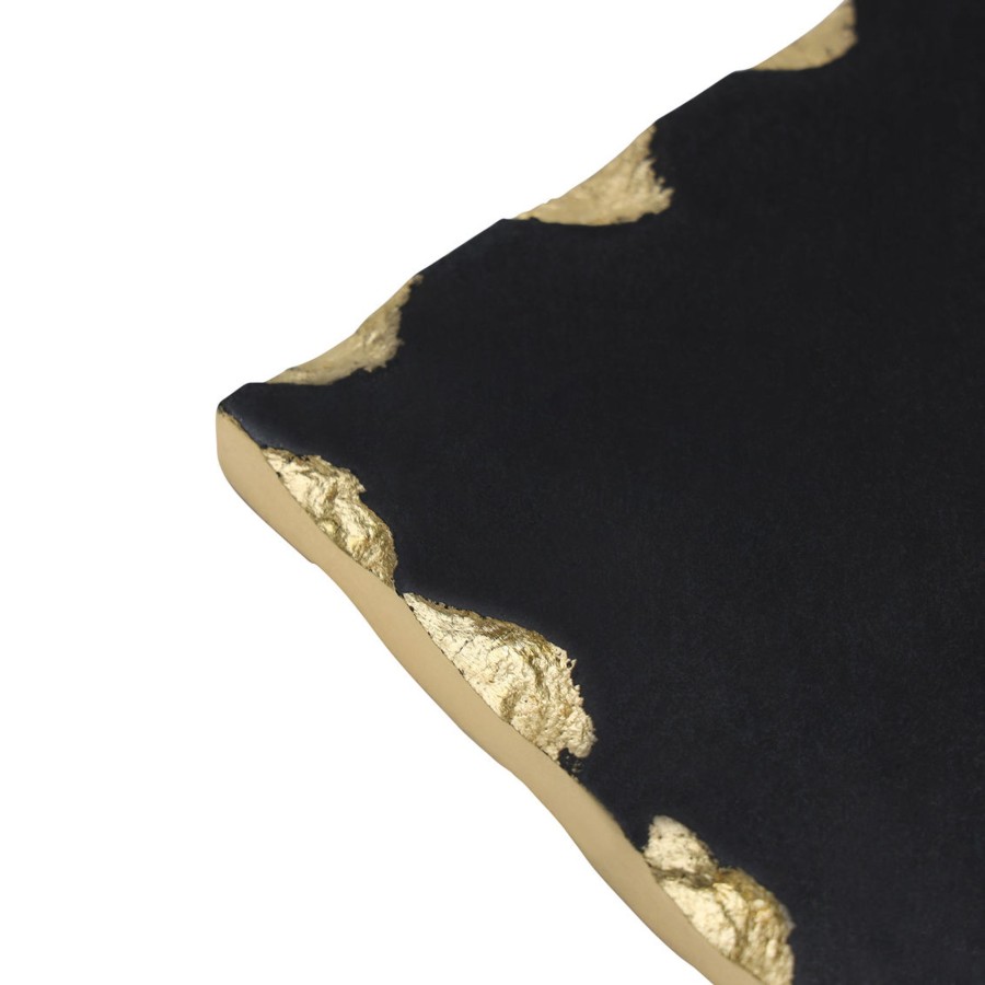 Kitchen Godinger | Lavi Black Marble Gold Organic Edge Small Rectangle Board