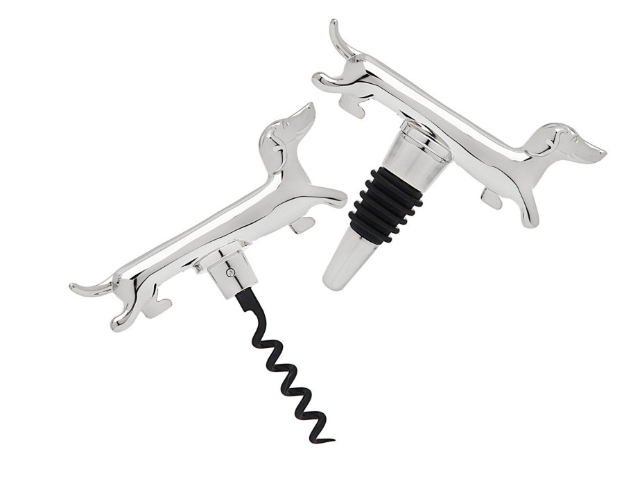 Glassware & Barware Godinger | Dachshund Corkscrew & Bottle Stopper Set