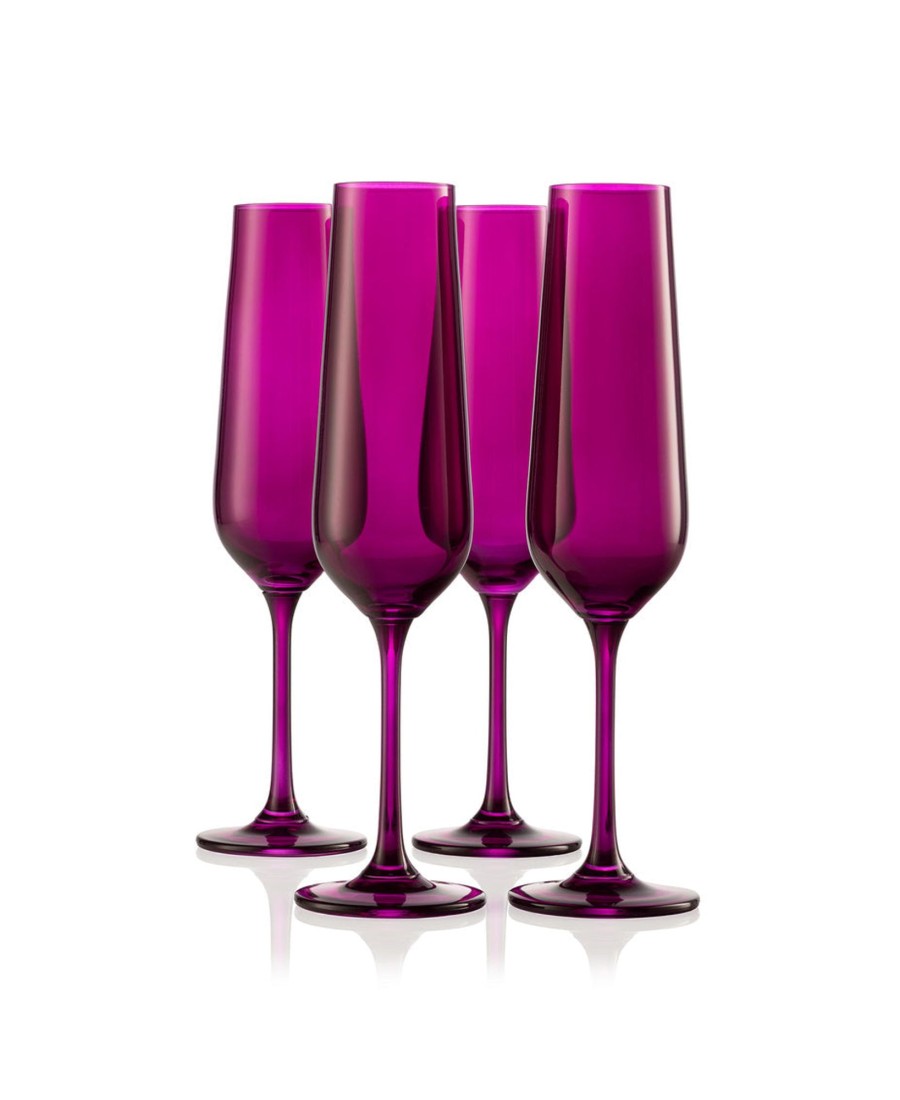 Glassware & Barware Godinger | Sheer Amethyst Flute, Set Of 4