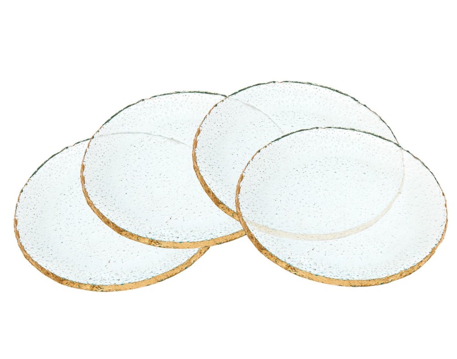 Dining Godinger | Harper Gold Edge Round Dessert Plates, Set Of 4