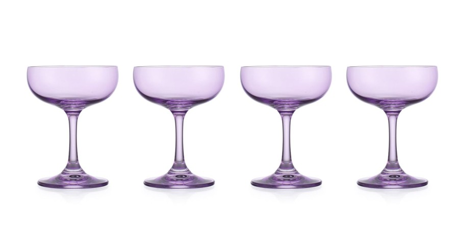 Glassware & Barware Godinger | Veneto Amethyst Champagne Coupe, Set Of 4