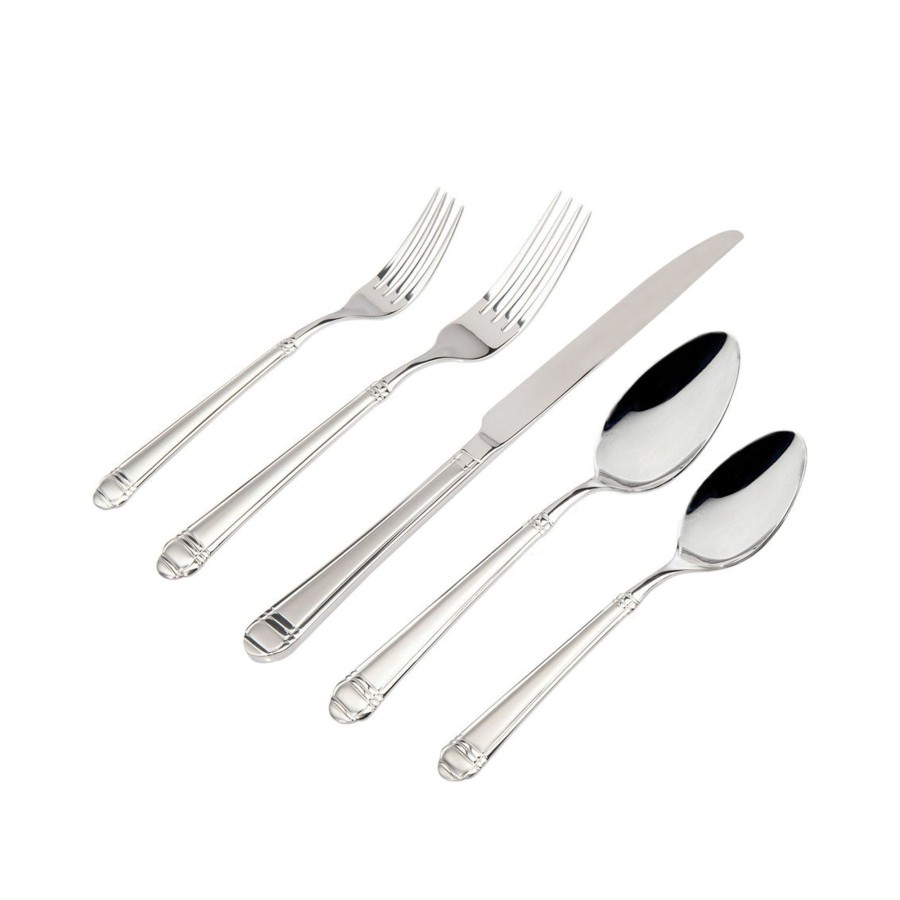 Flatware & Serveware Godinger | Crete Sandblast Mirrored18/0 Stainless Steel 20 Piece Flatware Set, Se