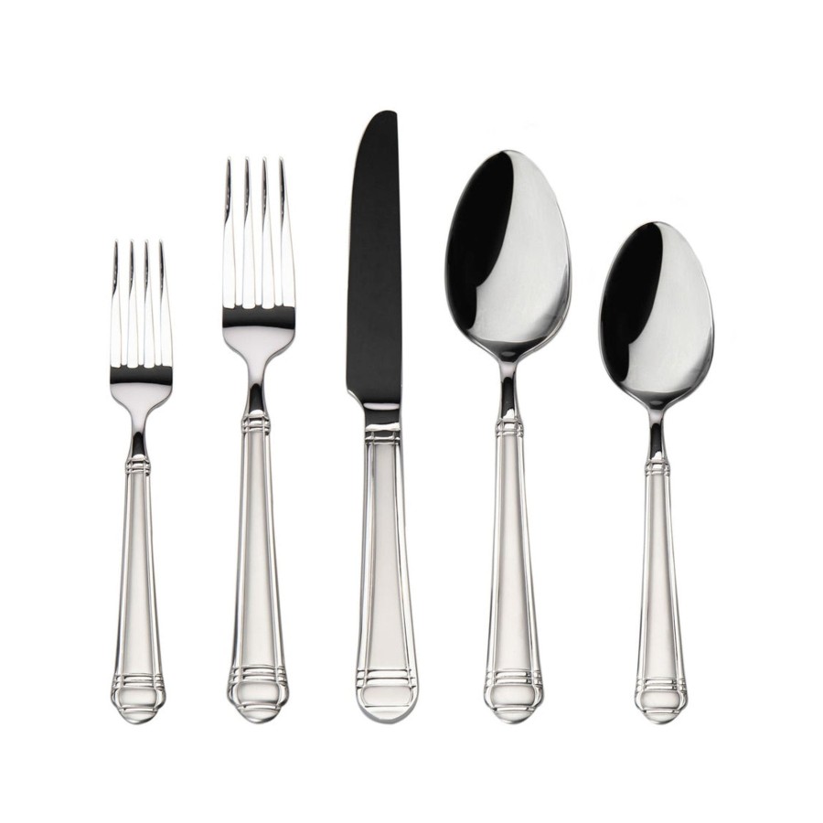 Flatware & Serveware Godinger | Crete Sandblast Mirrored18/0 Stainless Steel 20 Piece Flatware Set, Se