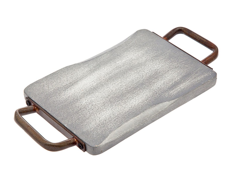 Kitchen Godinger | Ridgewood Grey Wash Small Rectangle Serving Tray