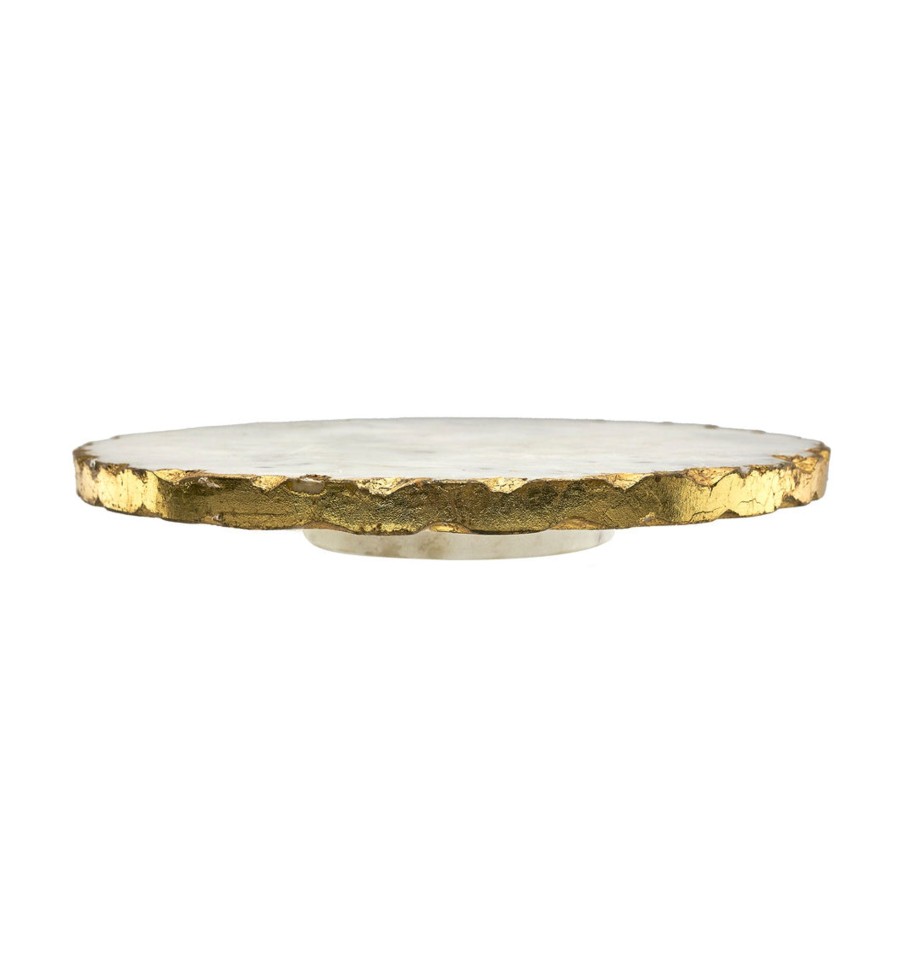 Kitchen Godinger | Lavi Marble Gold Organic Edge Lazy Susan