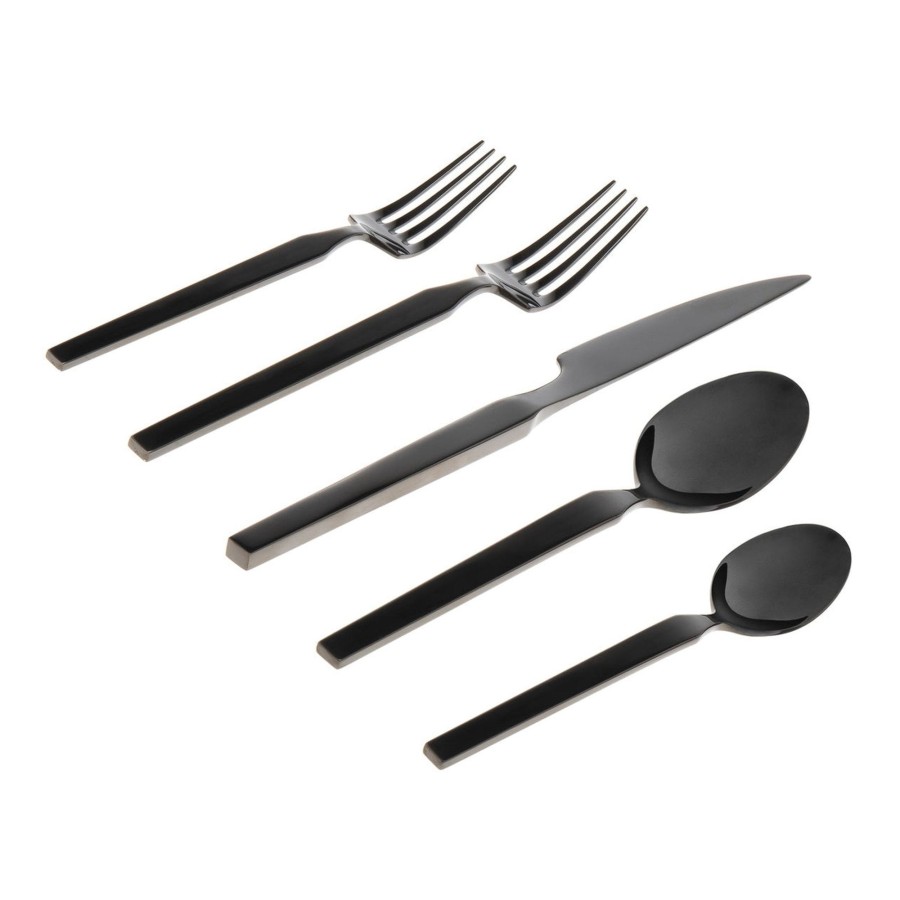 Flatware & Serveware Godinger | Podium Mirrored Black 18/10 Stainless Steel 20 Piece Flatware Set, Ser