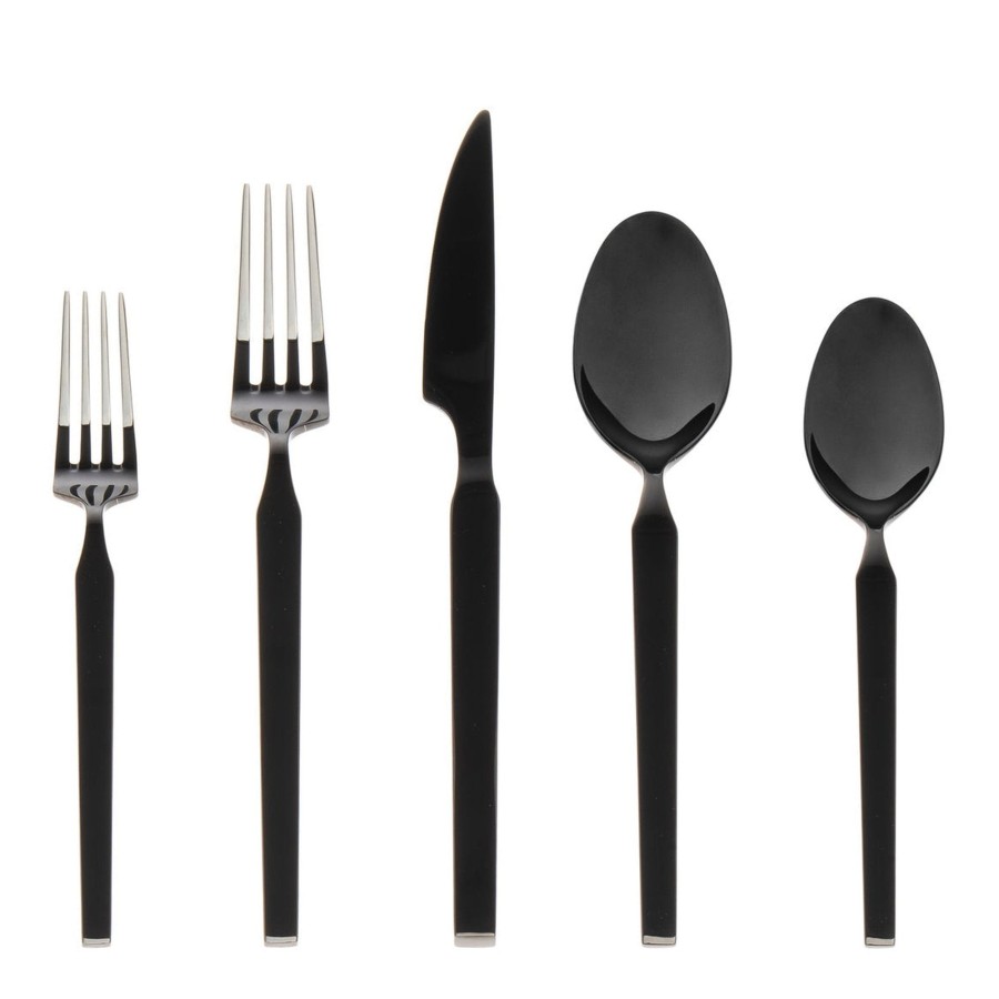 Flatware & Serveware Godinger | Podium Mirrored Black 18/10 Stainless Steel 20 Piece Flatware Set, Ser