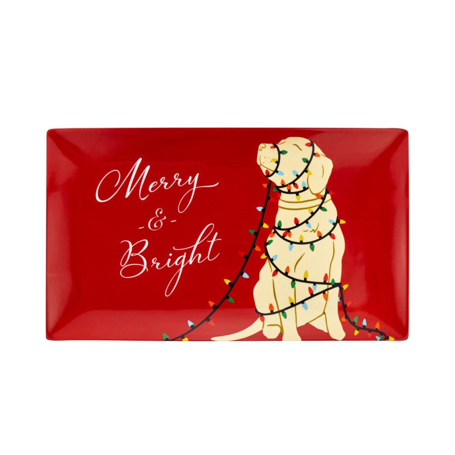 Kitchen Godinger | Merry & Bright Ceramic Serving Tray