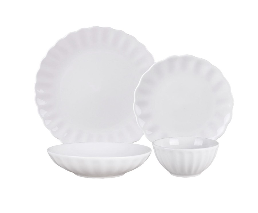 Dining Godinger | Viera Porcelain 16 Piece Dinnerware Set, Service For 4