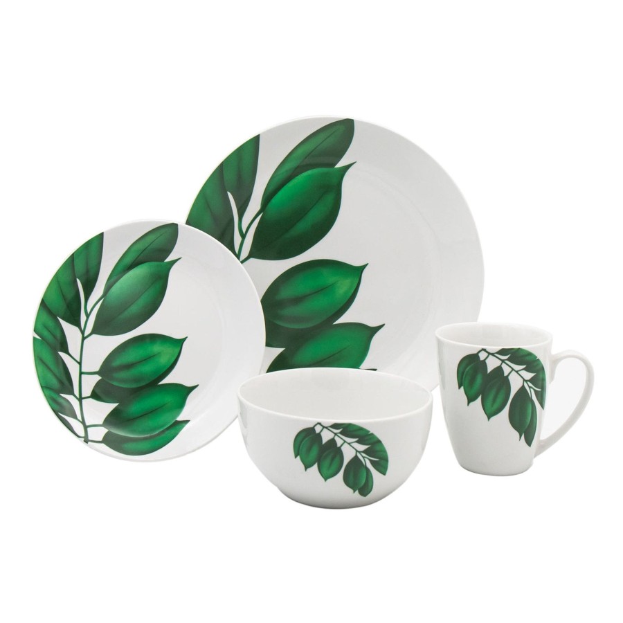 Dining Godinger | Palma Porcelain 16 Piece Dinnerware Set, Service For 4