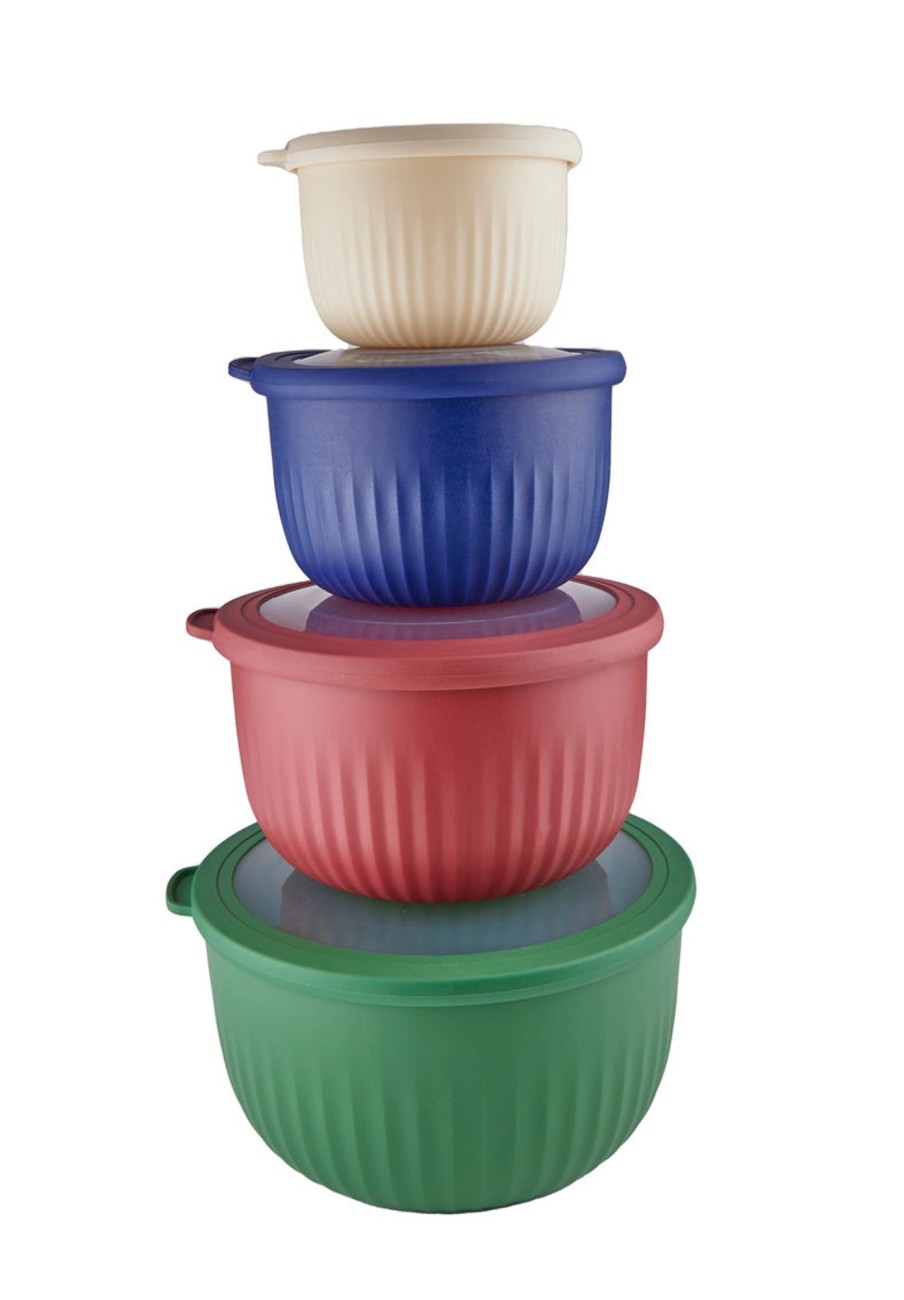 Kitchen Godinger | Prismatic 4 Piece Fluted Storage Bowl Set