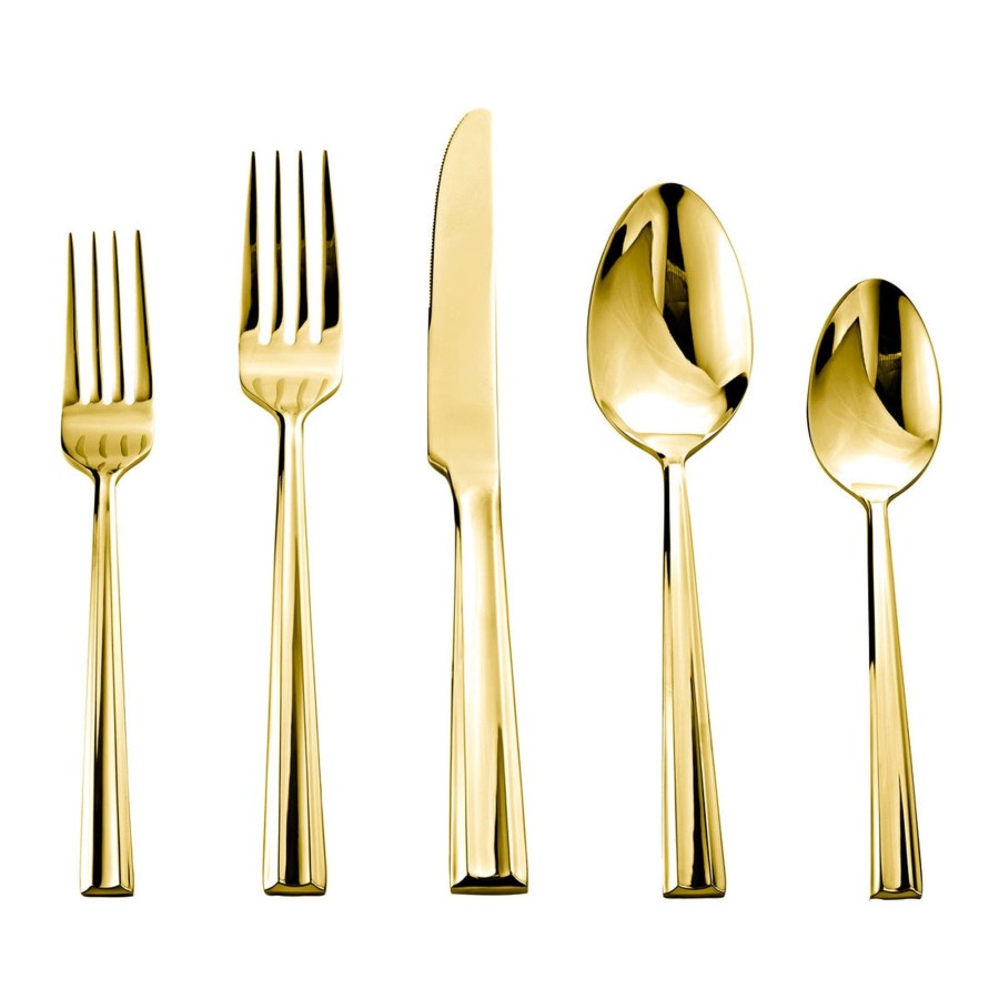 Flatware & Serveware Godinger | Plait Mirror Gold 18/0 Stainless Steel 20 Piece Flatware Set, Service