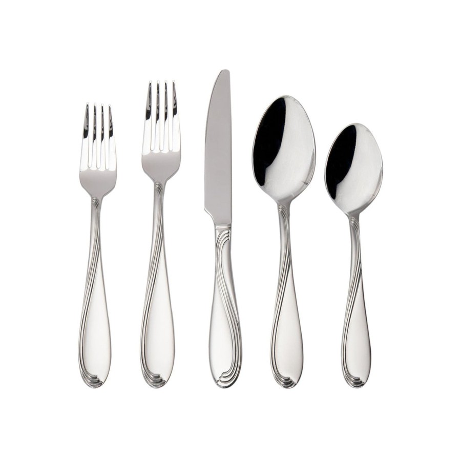 Flatware & Serveware Godinger | Wave Sandblasted 18/0 Stainless Steel 20 Piece Flatware Set, Service F