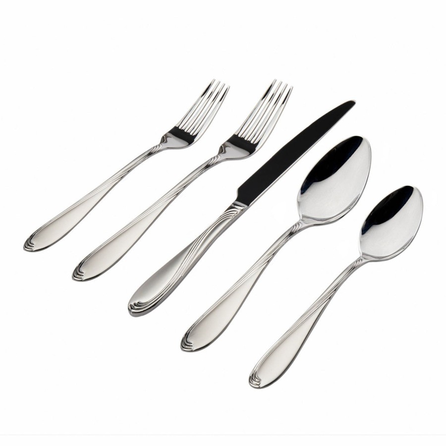 Flatware & Serveware Godinger | Wave Sandblasted 18/0 Stainless Steel 20 Piece Flatware Set, Service F