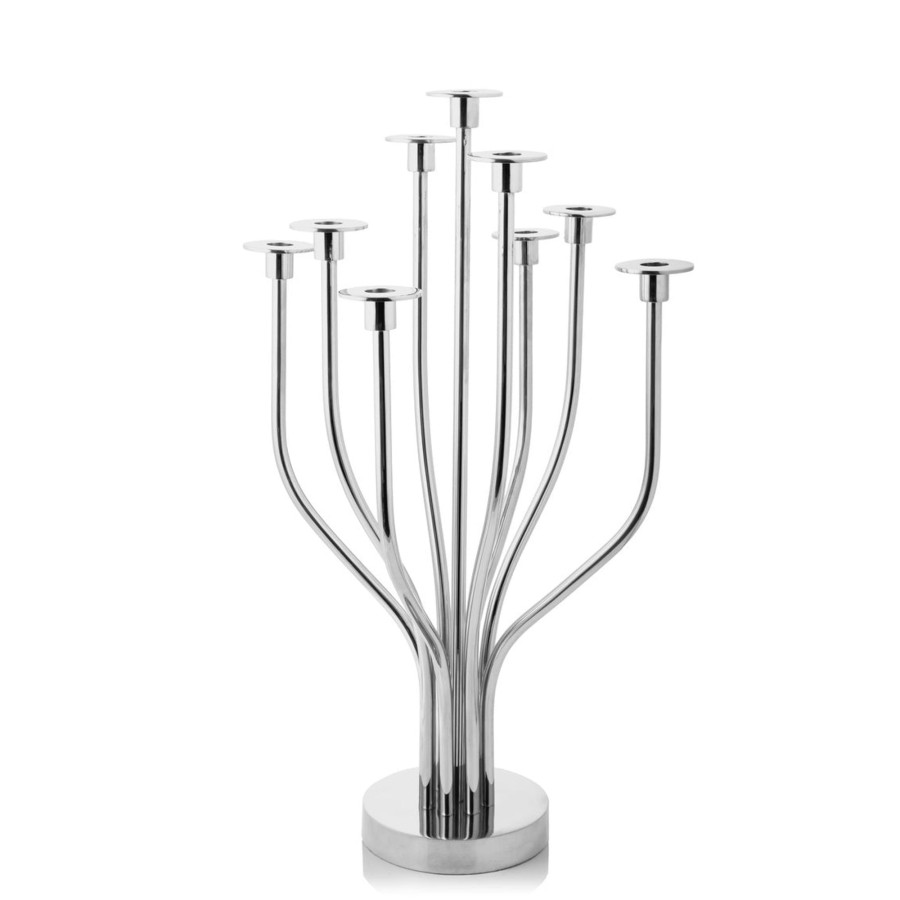 Decor Godinger | Radiant Tree 9 Light Stainless Candelabra