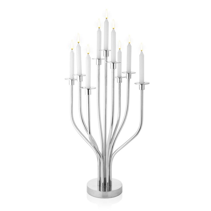 Decor Godinger | Radiant Tree 9 Light Stainless Candelabra