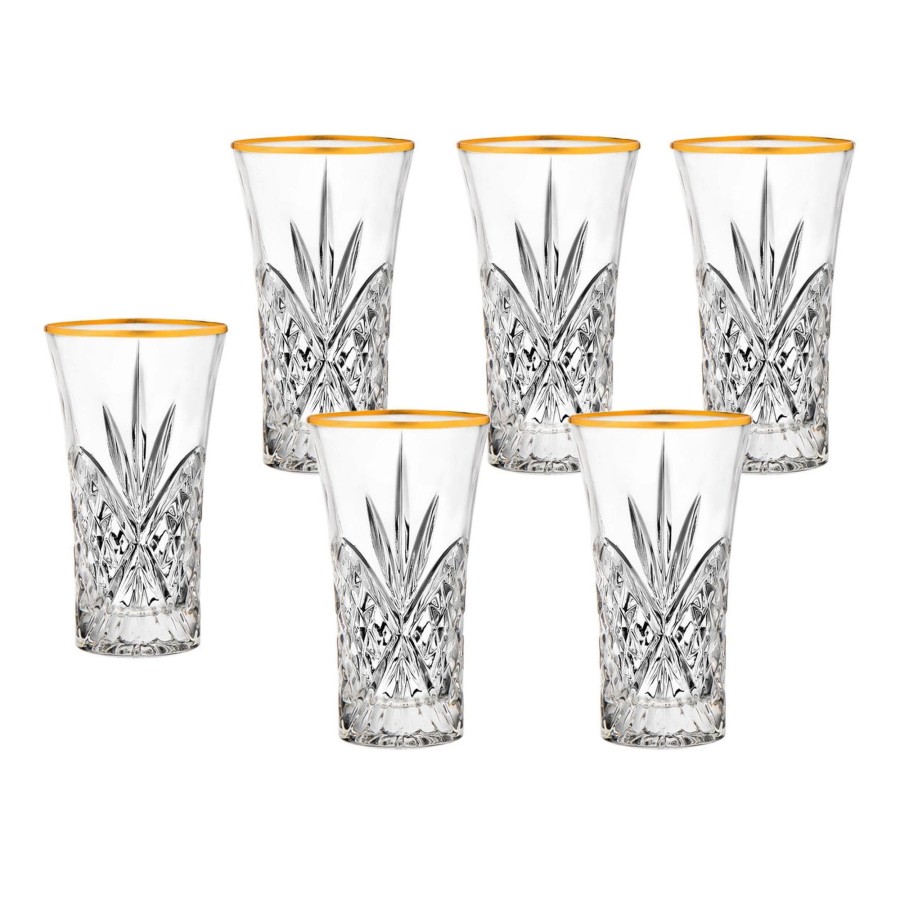 Glassware & Barware Godinger | Dublin Crystal Gold Rim Shooters, Set Of 6