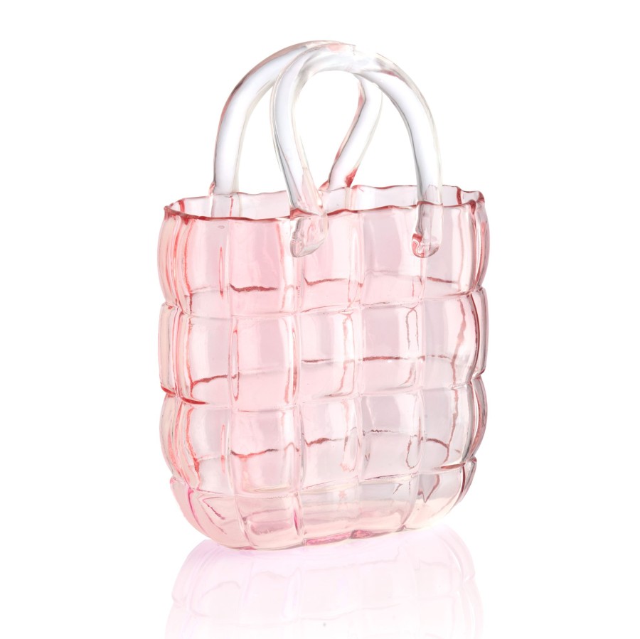 Decor Godinger | Pink Quilted Handbag Vase