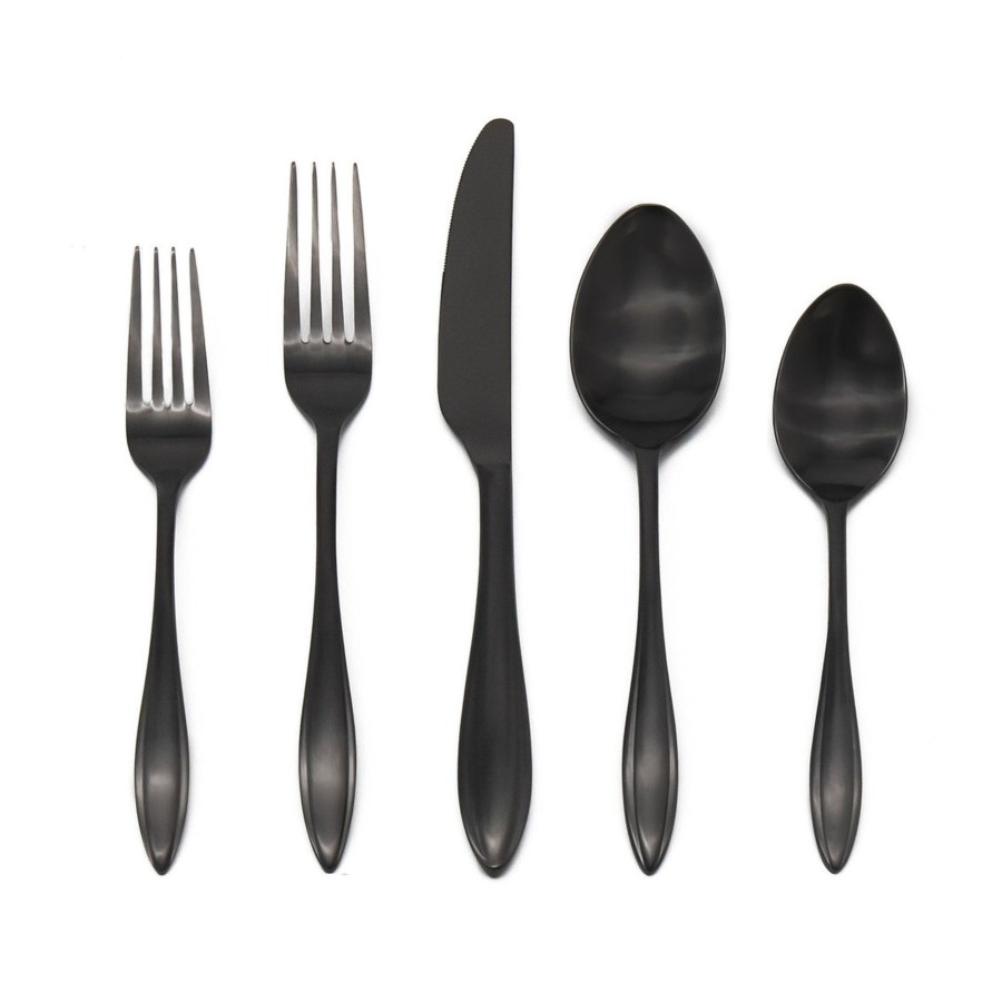 Flatware & Serveware Godinger | Unica Matte Black 18/10 Stainless Steel 20 Piece Flatware Set, Service