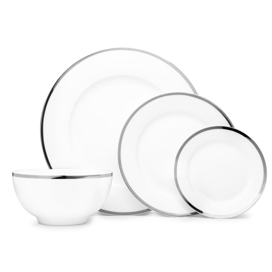 Dining Godinger | Nola Bone China Platinum Rim 16 Piece Dinnerware Set, Service For 4