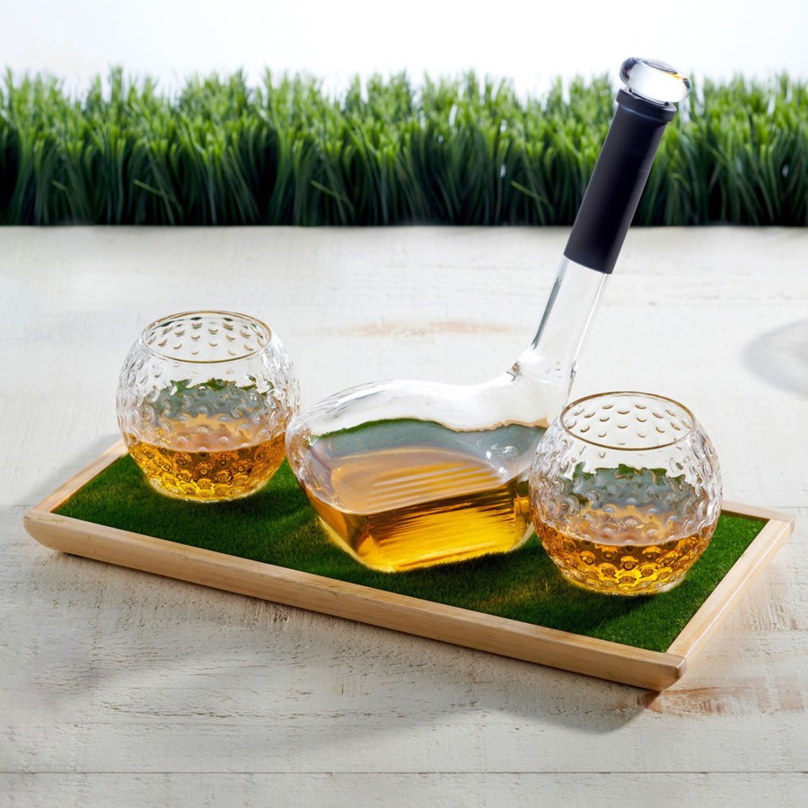 Glassware & Barware Godinger | Golf 3 Piece Decanter Whiskey Set