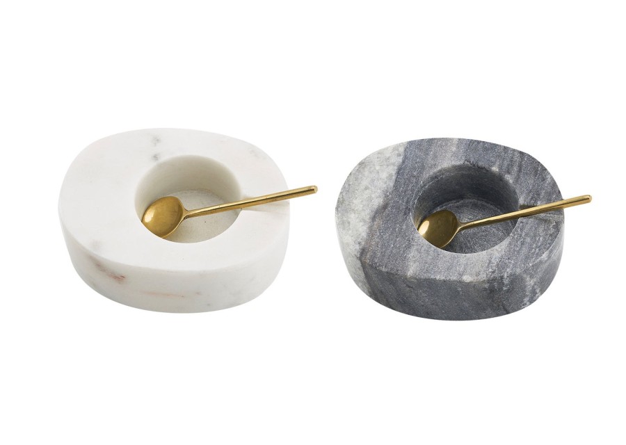 Kitchen Godinger | Marble Salt & Pepper Cellar With Spoons