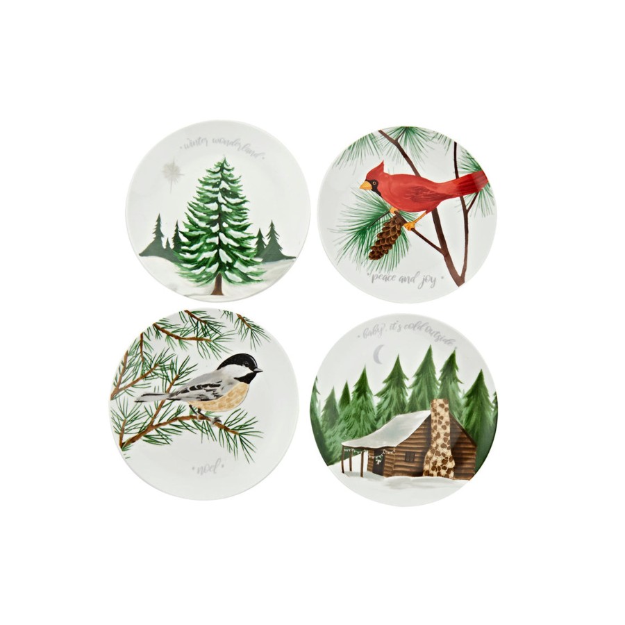 Flatware & Serveware Godinger | Winter Forest Appetizer Plates, Set Of 4