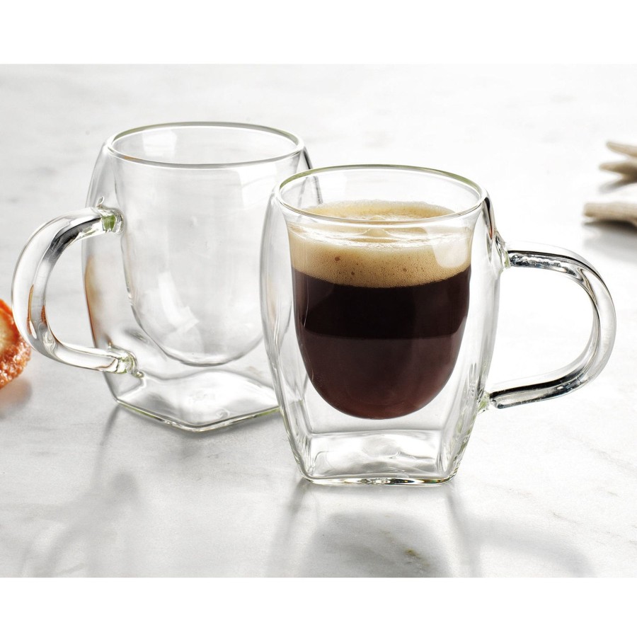 Dining Godinger | Contessa Espresso Double Wall Mug, Set Of 2