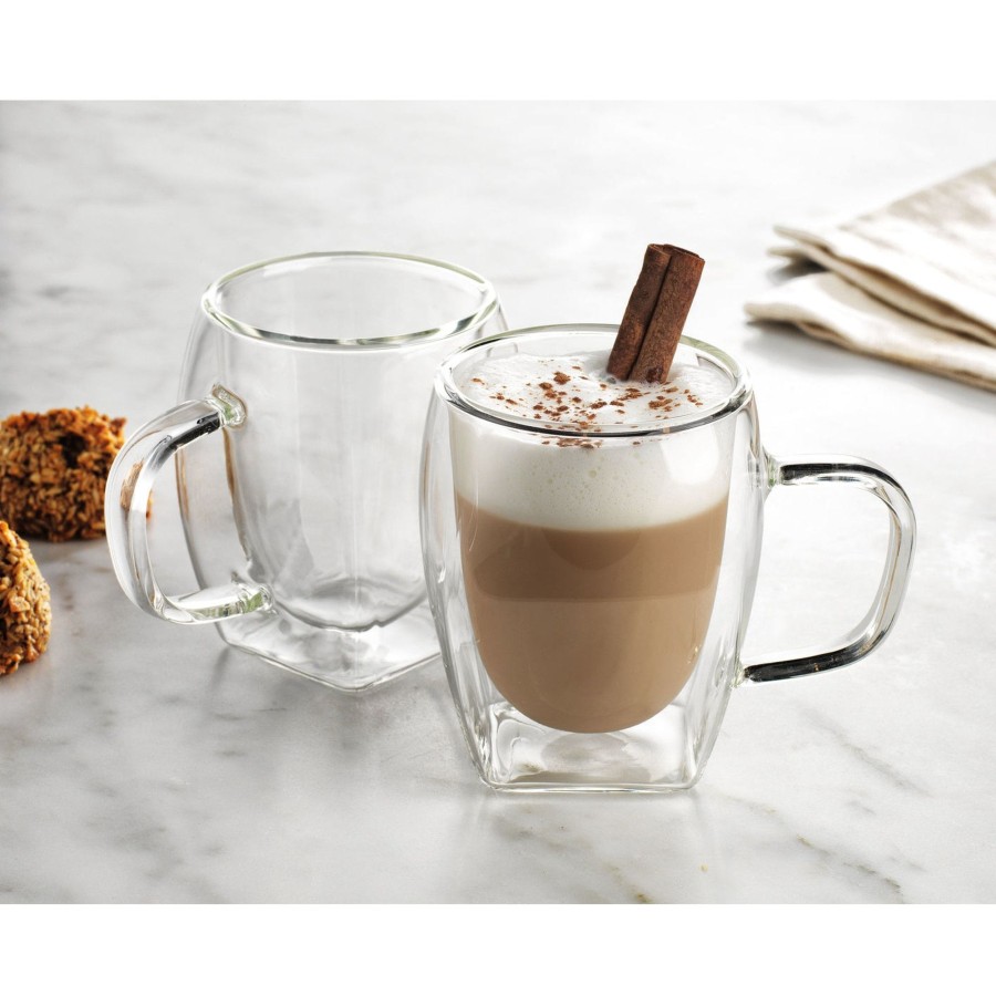 Dining Godinger | Contessa Cappuccino Double Wall Mug, Set Of 2