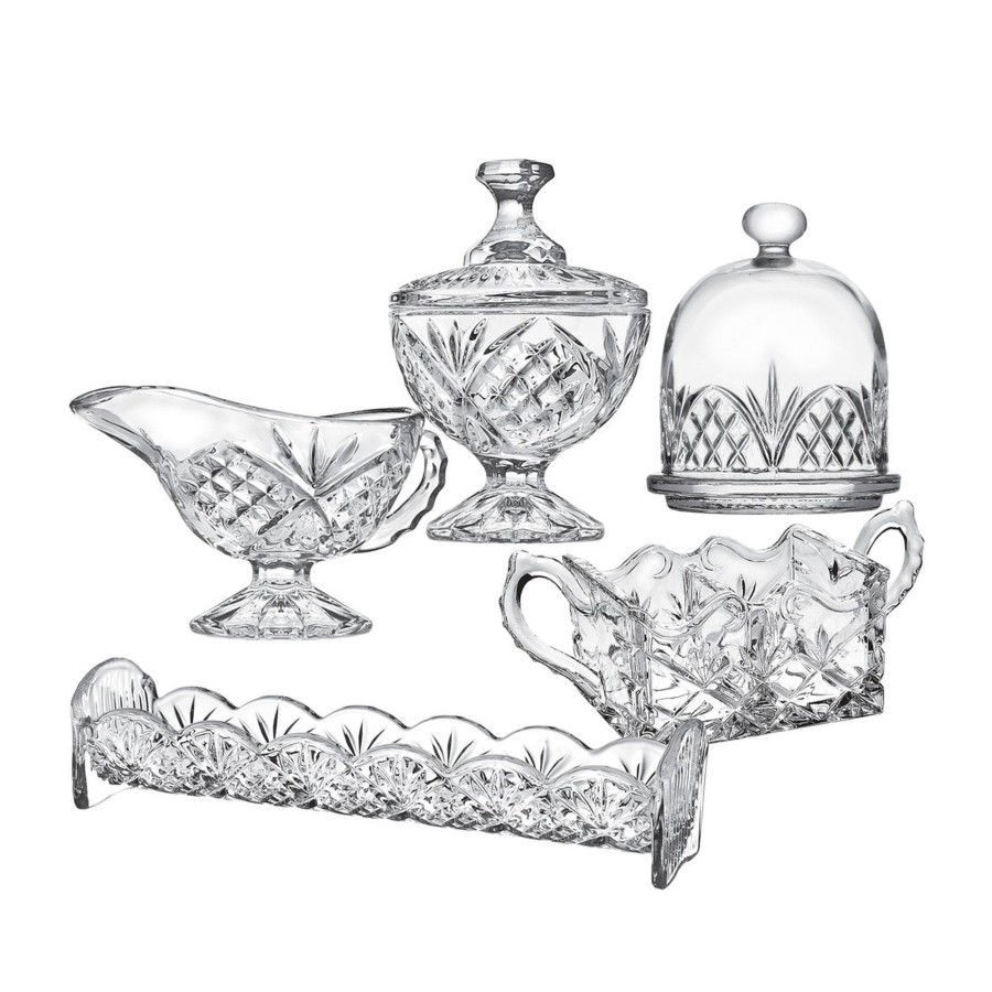 Kitchen Godinger | Dublin Crystal 5 Piece Host & Server Set